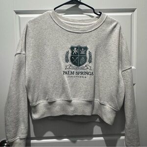 Abercrombie & Fitch Graphic Crop Fleece Crew